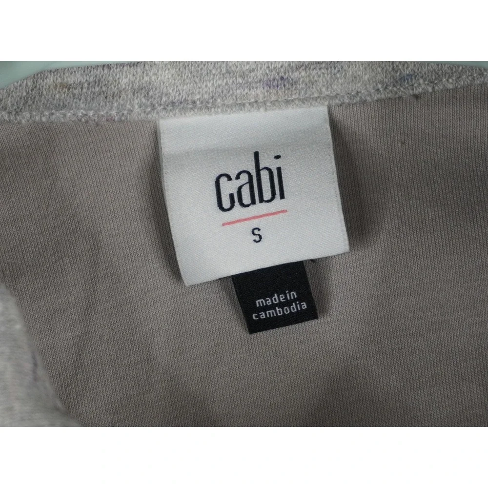 Cabi Jacket Gray Space Dye Moto Womens Small Asymmetrical Snap Zip Knit‎